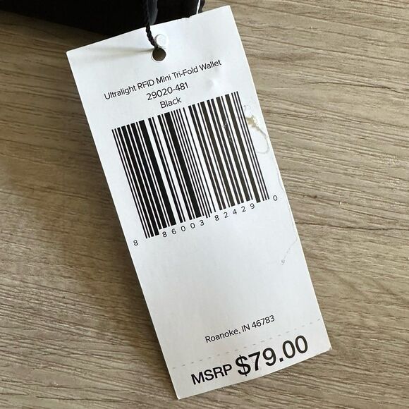 Vera Bradley Ultralight RFID Mini Trifold Wallet Black Quilted Exuberant Floral - Picture 8 of 8